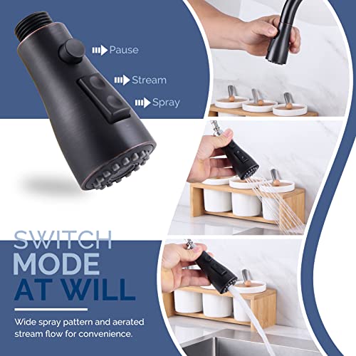 Pull Down Faucet Spray Head, Angle Simple Kitchen Sink Faucet Sprayer Nozzle Head Pull Out Hose Sprayer Replacement Part Faucet Head Kitchen Tap Sprayer Spout, Oil Rubbed Bronze #TOP3