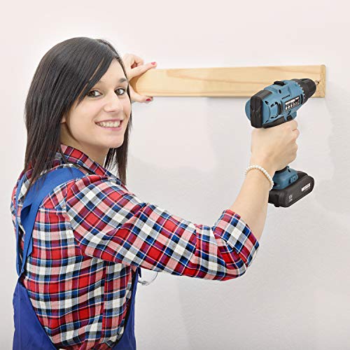Akku-Bohrschrauber, WESCO 18V 2.0Ah Akkuschrauber mit 13 Stück Zubehör, Drehmomentstufen 21+1, 2-Gang, Bohr max.(Holz… – Bild 7