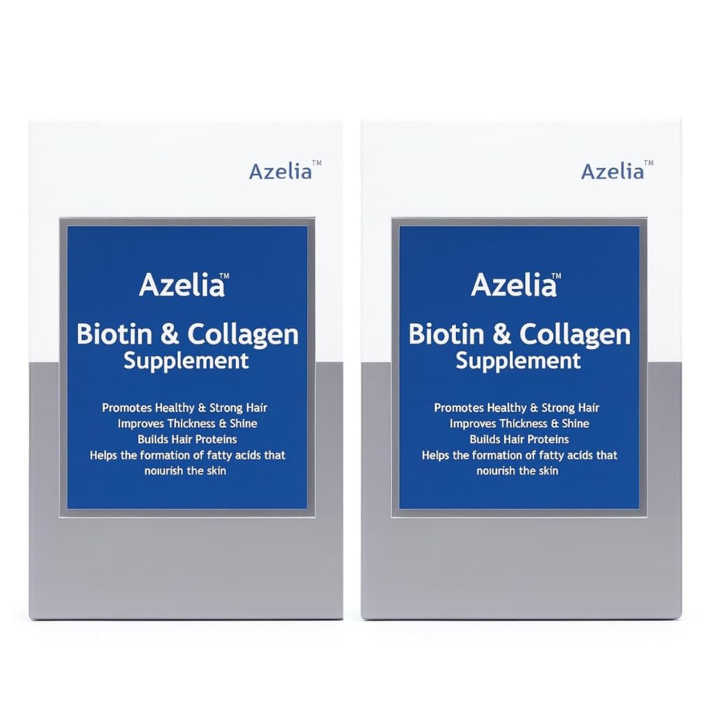 A-zé-lia Biotin & Collagen Supplement Combo Pack of 2 | Hair & Skin Care Nutritional Supplement | Unisex | 2 x Pack