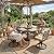 AIWOEN 5-Piece Cast Aluminum Patio Furniture, Patio Dining Set for 4 Include 54" Round Outdoor Dining Table and 4 Swivel Chairs with Cushions & Umbrella Hole (Bronze)