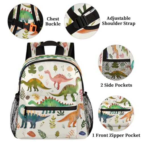 OSAM SPACE Toddler Backpack Cute Dinosaur Kids Backpacks for Girls Boy Animal Preschool Bookbag Kindergarten School Bag Mini Travel Backpack with Chest Strap3