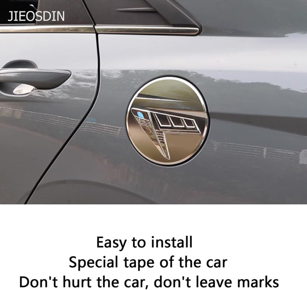 Car Accessories Exterior Gas Fuel Tank Cover Trim Compatible with Hyundai Elantra 2021 2022 2023 2024 2025 2026(Chrome) 1PCS ABS