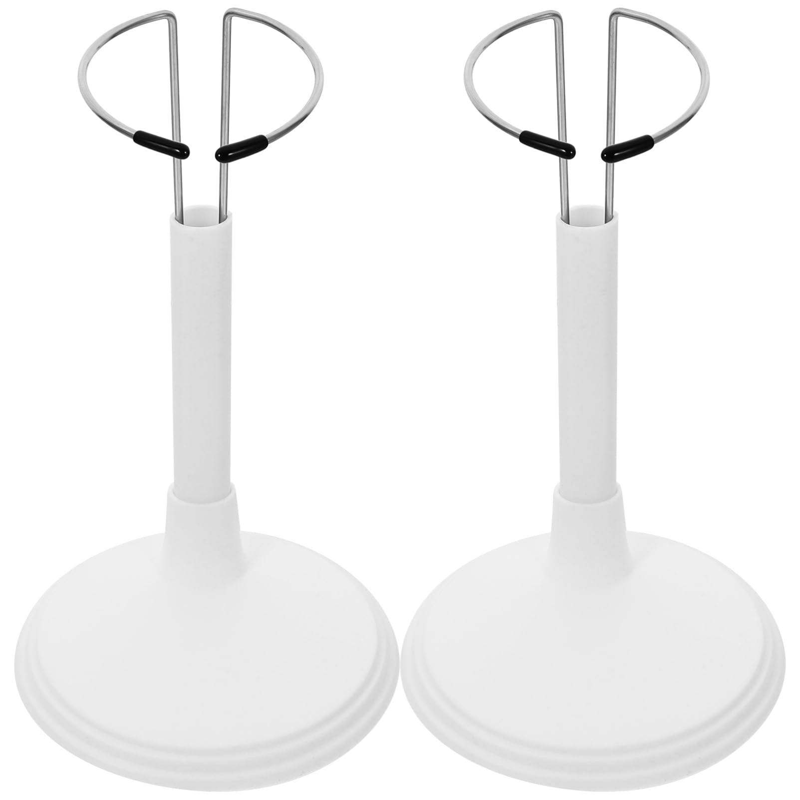 SAFIGLE 2Pcs Creative Doll Bracket Support?Portable Toy Stand Fashion Doll Storage Rack for Home Store (White Rack for 25cm Doll)