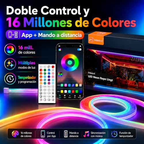 Ruban néon LED RVB découpable et étanche contrôlable par smartphone - 2