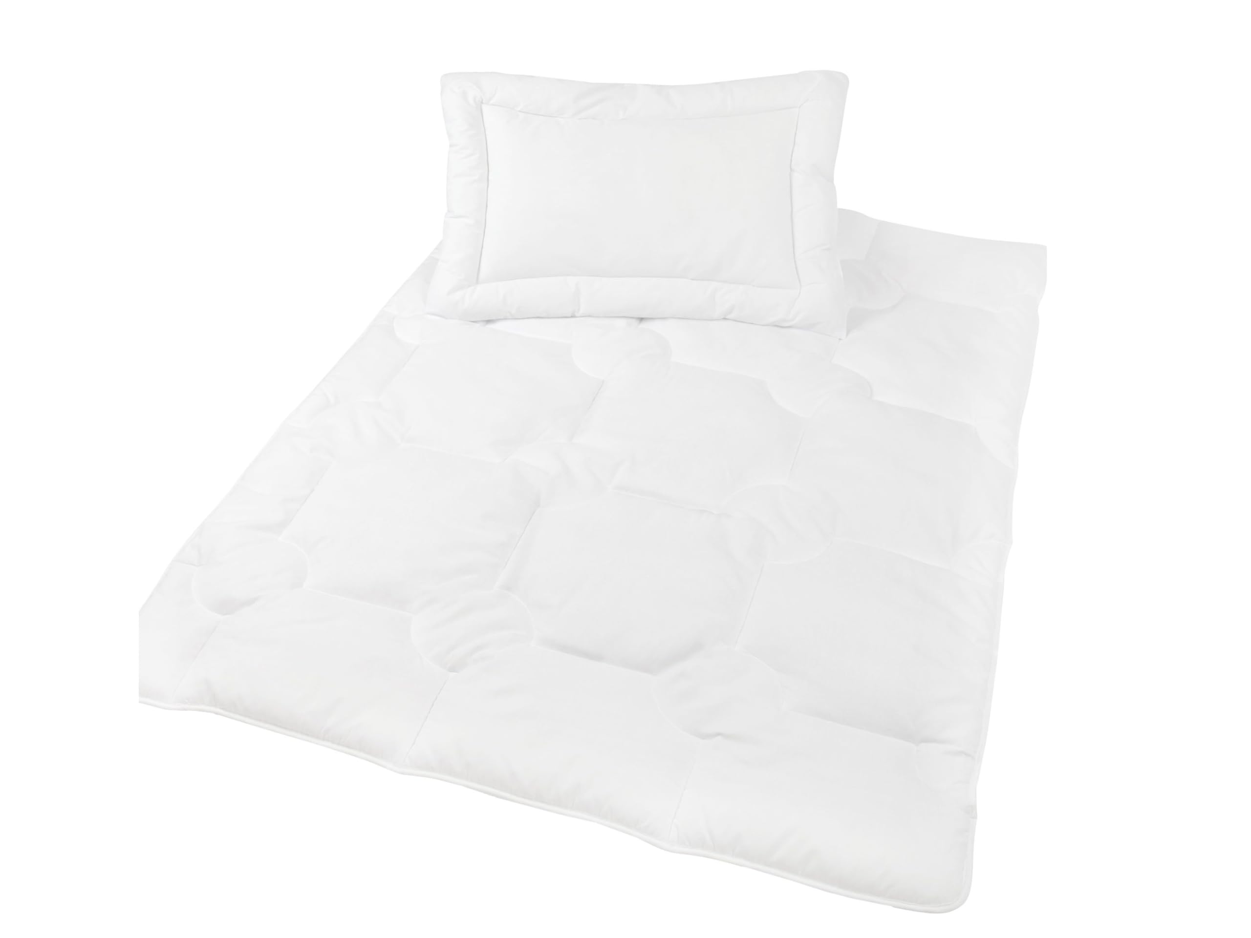 Set pour lit ZOLLNER avec oreiller 40x60 cm et couette 100x135 cm blanc pour enfants