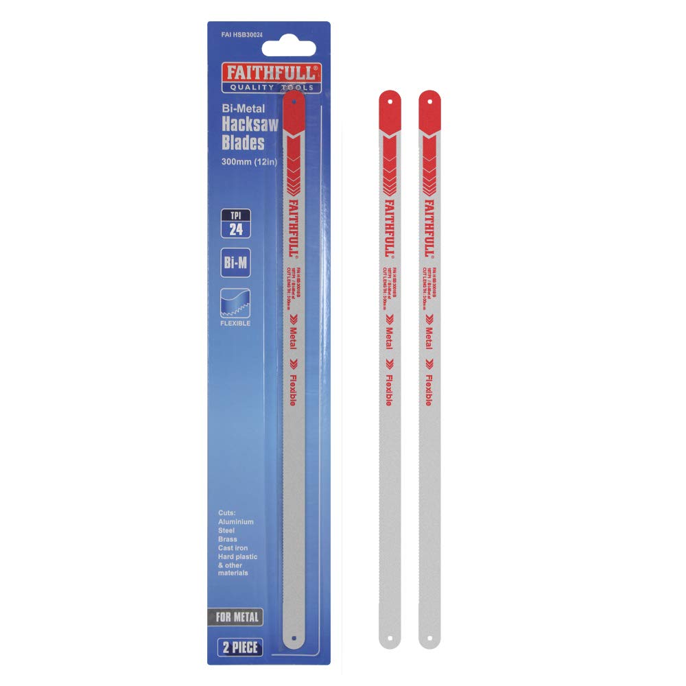 Faithfull Faihsb30024 Hacksaw Blades 300Mm (12In) X 24Tpi (Pack Of 2) 5023969215419