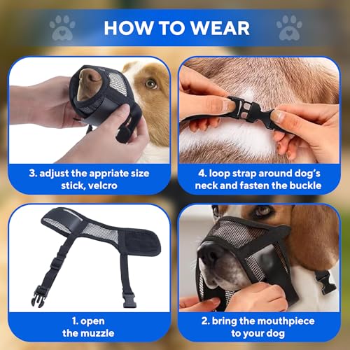 Image of Evollax Dog Muzzle Medium Sized Dogs - Soft Muzzle for Medium Sized Dog with Air Mesh | Adjustable Mussle to Stop Biting Barking and Chewing | Allows Panting and Drinking