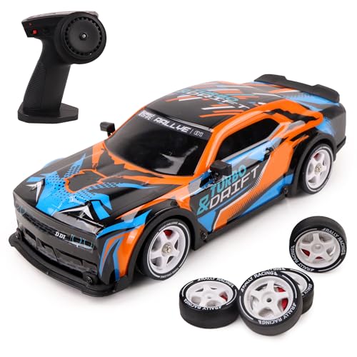 TURBO CHALLENGE – Rennauto – Drift – 091261 – Ferngesteuertes Auto – Orange – 1/16 – Wiederaufladbare Batterie und Batterien enthalten – Kunststoff – Kinderspielzeug – Geschenke – Ab 6 Jahren