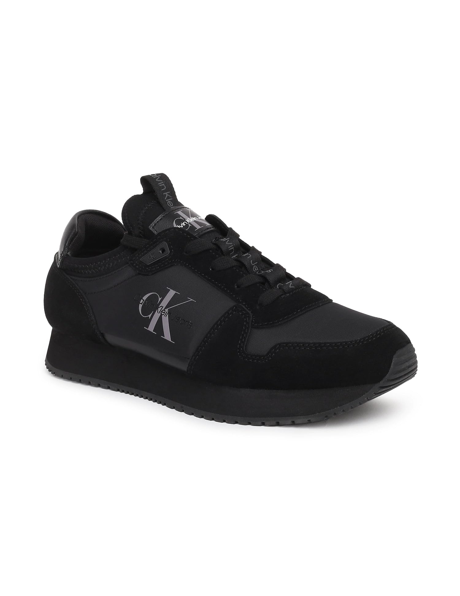 Calvin Klein Jeans Zapatillas para Hombre Runner Sneaker Sock Laceup de Nailon y Piel Deportivas