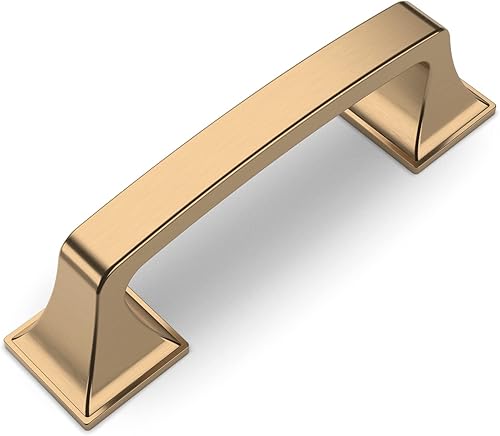 Amerdeco ZH0002 - Paquete de 30 tiradores de gabinete de bronce champán de 3 pulgadas (2.992 in) con agujero central para gabinetes, manijas de