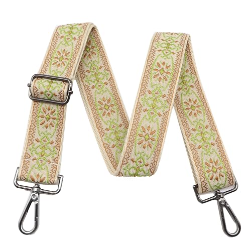 Image of LEMEDE Purse Strap Adjustable Replacement Crossbody Bag Strap Retro Jacquard Embroidery Shoulder Straps for Canvas Bag