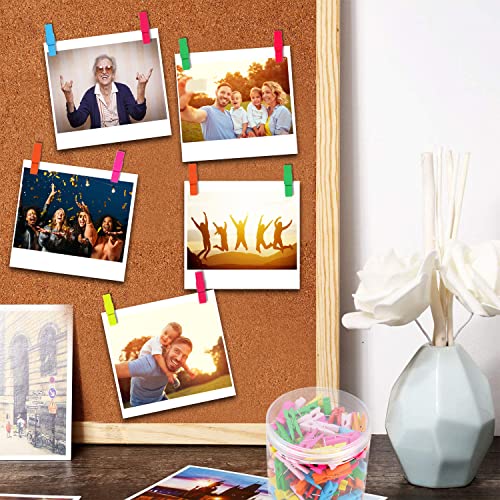 image for Joyberg 130 PCS Colorful Push Pin with Wooden Clips, Durable Wooden Pu