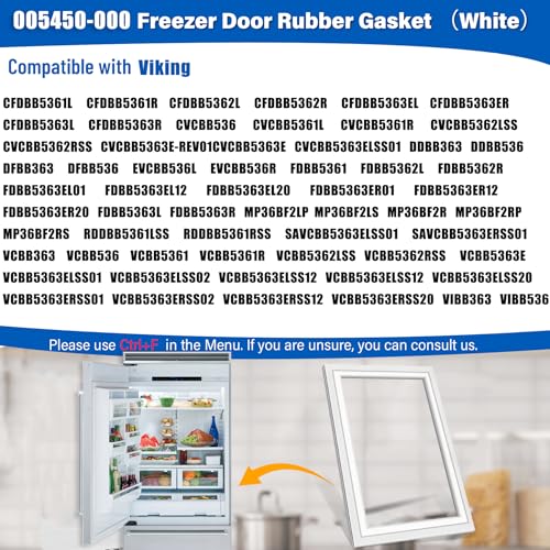 Image of Upgraded PB070289 005450-000 Refrigerator Door Gasket Replacement Compatible with Viking Built-in refrigerator DDBB363 VCBB363, 34.75″x22.2″ AP5695414 Replace PB970134 AP5315793 Bottom Freezer Gasket