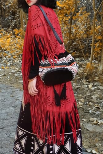 Women's Shawl Wraps Open Front Poncho Cape Oversize Boho Open Front Poncho Sweaters Casual Cardigan Shawls with Tassel4