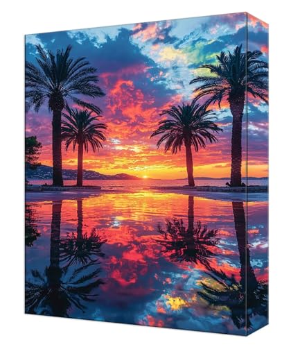 Peinture par Numéro Coucher de soleil avec Acrylique 90x120cm T-517