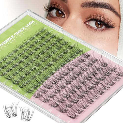KEYYOU Venus Lash Clusters C Curl Fairy Lash Extension Eyelash Extension Wispy Natural Invisible Band Lash with Waterproof DIY Lash Extension at Home(Venus-C-8-16MM)