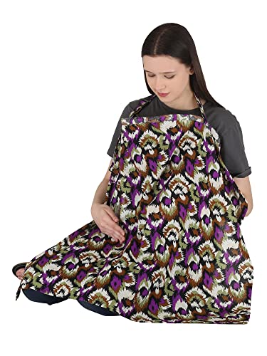Image of Switchon Feeding Apron Cover Cotton Maternity Baby Breastfeeding Multipurpose for Mothers Printed Proudly Made in India (Multicolor)