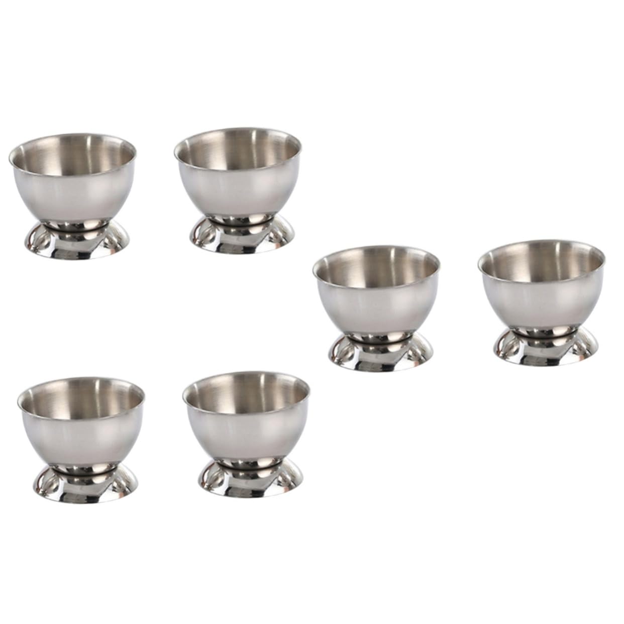 FUNOMOCYA 6 Pcs Boiled Egg Stand Eggs Egg Poaching Cups Ice Cream Bowls Mini Egg Cooker Egg Holder for Fridge Dippy Egg Cups Egg Display Stand Ramekins Silver Bar Bowl Egg Holder Tray Filler