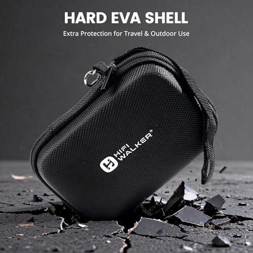 Image of HIFI WALKER Mp3 Player Case For H2 / H2 Touch / G7 / G7 Mini And Other Music Players, 4.5Inch Portable Hard EVA Case, Protective Travel Case For Mp3 & Mp4 Players,USB Cable, Earphones,Memory Cards,Black
