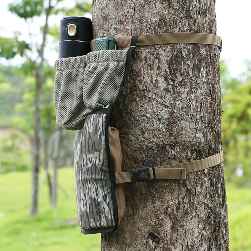 QOGIR Saddle Hunting Knee Cushion: Dual Knee Tree Pad with 3 Utility Pockets Adjustable Tree Strap Lightweight & Durable Camo Knee Pads Saddle Hunting Accessories Tree Saddle Hunting Gear