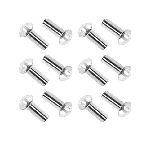 Remaches de cabeza de brasero M4 x 0.472 in, remaches semicirculares, remaches de aluminio sólido, paquete de 300