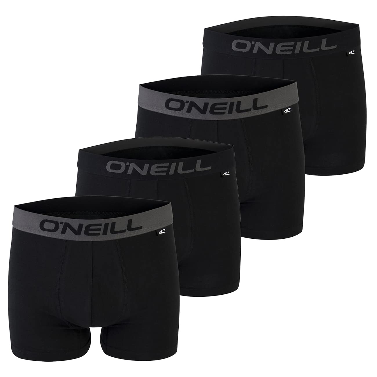 O'Neill Men's Basic Boxer Shorts, Sports Underwear for All Occasions, Pack of 2 - Black - Small