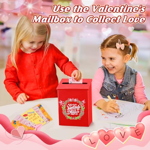 Buzón de San Valentín infantil con ranura para tarjetas de intercambio 4