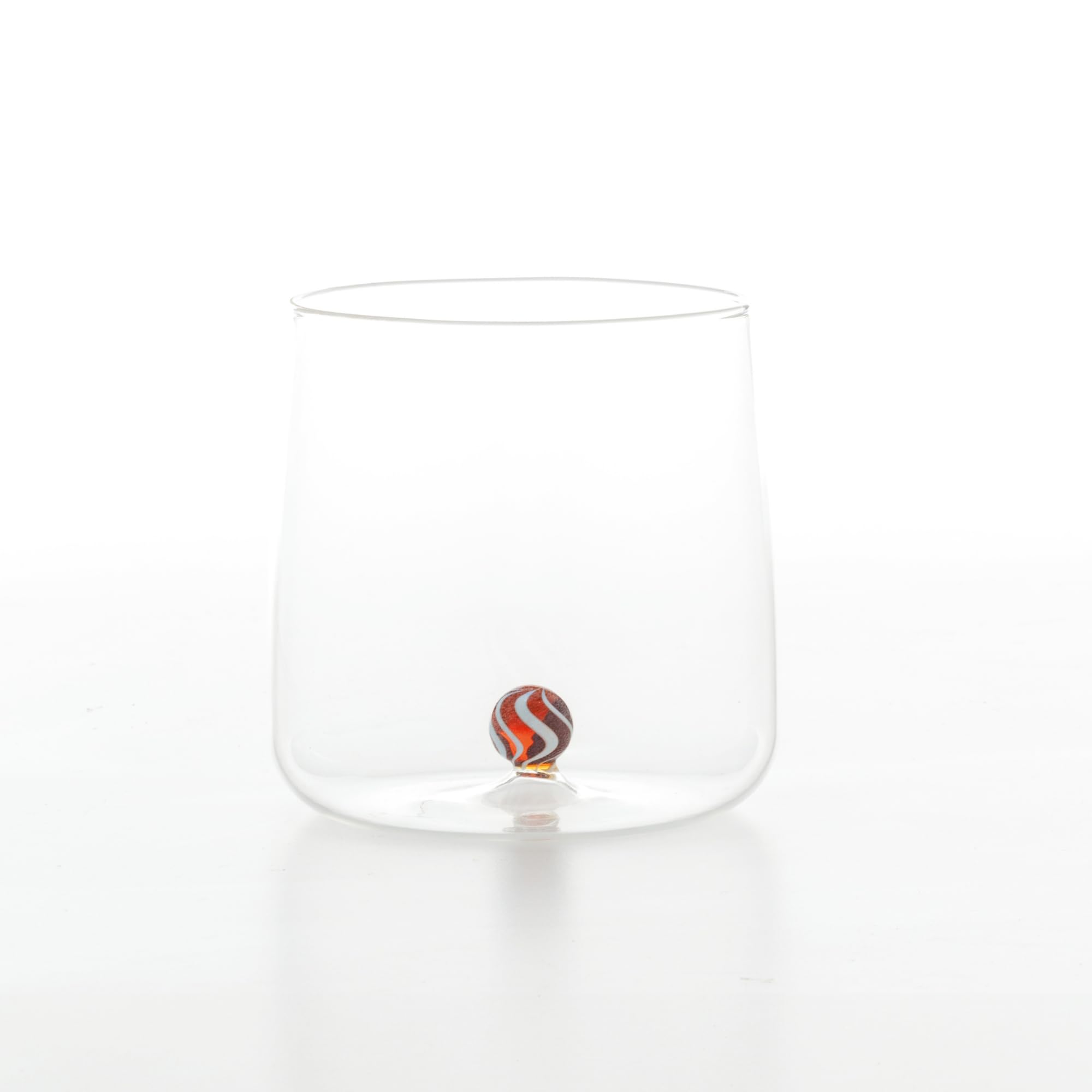 Zafferano Bilia Candy Tumbler szklanki do picia, zestaw 4 sztuk, szklanki z kolorową kulką wewnątrz, szklanki na wodę 440 ml, 4 kolory, nadają się do mycia w zmywarce, miks