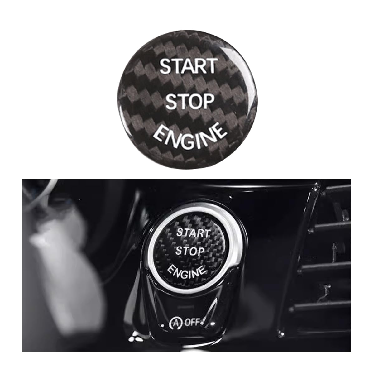 Adesivo Start/Stop Per Auto - Personalizzazione Pulsante Accensione In Stile Carbonio - Foto 7