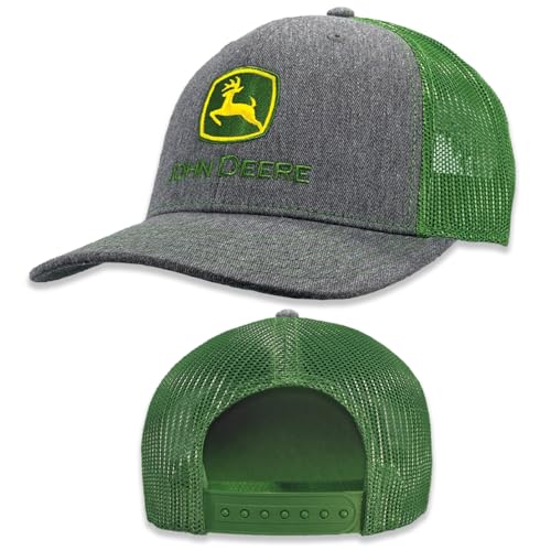 John Deere Baseball Cap Trucker Hat 13083346Hggr Current Baseball Cap Trucker Hat Trademark Embroidery Ywgr, Heather Gray/Green, One Size, Heather Gray/Green, One Size