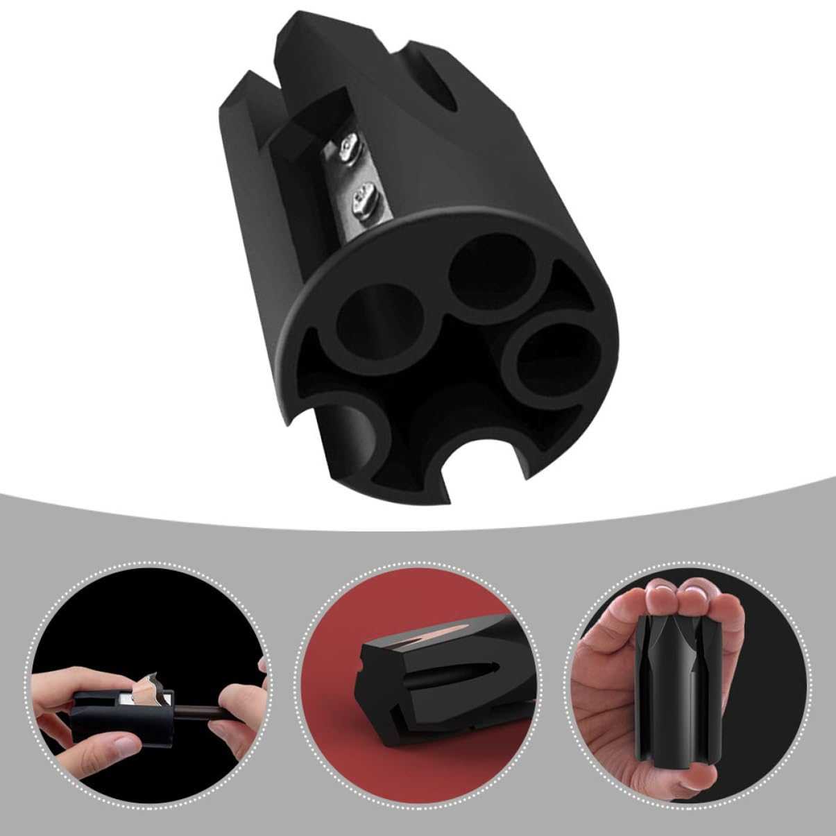 minkissy 2 Stück Augenbrauen schnitt Anspitzer für Make-up-Stifte Augenbrauen-Make-up Bleistiftschärfer machen werkzeug Make-up-Zubehör Make-up- Legierung Black