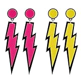 ohrringe 80er jahre schwarz Die Anwendung: Geeignet für Mädchen und Frauen, schöne Kleidung für Geburtstage, Partys speziell für 80er Jahre Themenpartys und andere Feste, diese ausgefallenen Ohrringe sind auch gute Geschenke für Ihre Freunde, Familie, Jubiläumsfeier Souvenirs und Belohnungen usw.