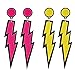 Produktbild 2 Paar 80er Jahre Neon Ohrringe Donner Ohrringe Acryl Ohrringe Retro Ohrringe Mode Ohrringe zarte Ohrringe Kostümzubehör Frauen (Gelb und Rosenrot)