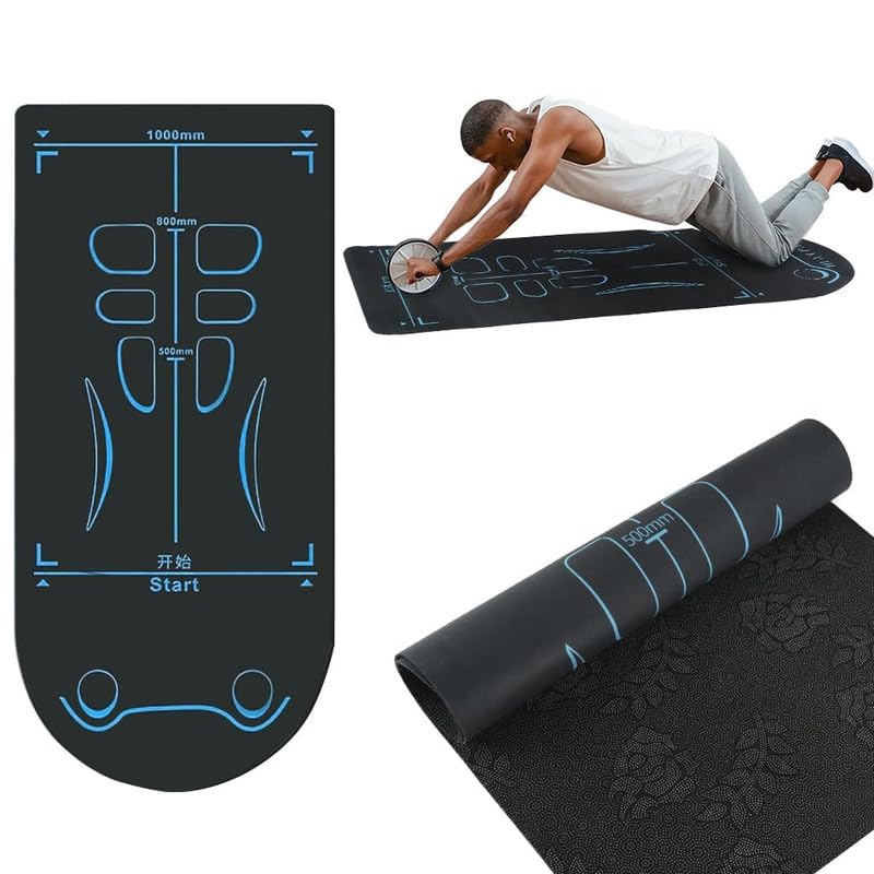 Exercise Mat for Ab Roller & Yoga | Non-Slip Workout Mat for Floor Exercises | 7mm Thick Knee Protection Pad | Extra Long, Sound Insulating Mat for Home Gym-image-7