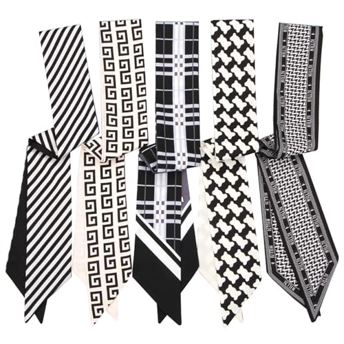 5 Pack Purse Scarf Set, Polyester Scarf for Bags Head Scarves for Handbag Handle Scarf Band Hair Neck Scarf for Women Fashion Gifts Decor,23