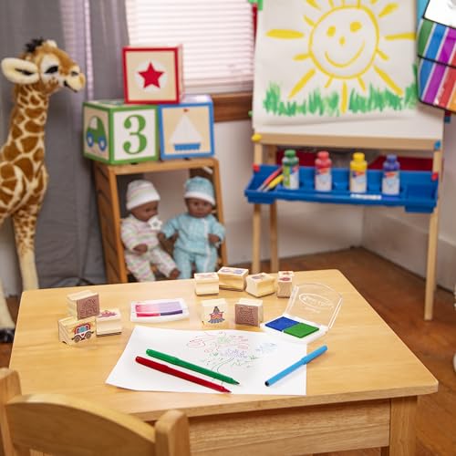 Melissa & Doug Deluxe Wooden Stamp and Coloring Set – Fairy Tale (30 Stamps, 6 Markers, 2 Durable 2-Color Stamp Pads) Fairy Tale-Themed Wooden Stamps for Kids and Coloring Activity Set - image 9
