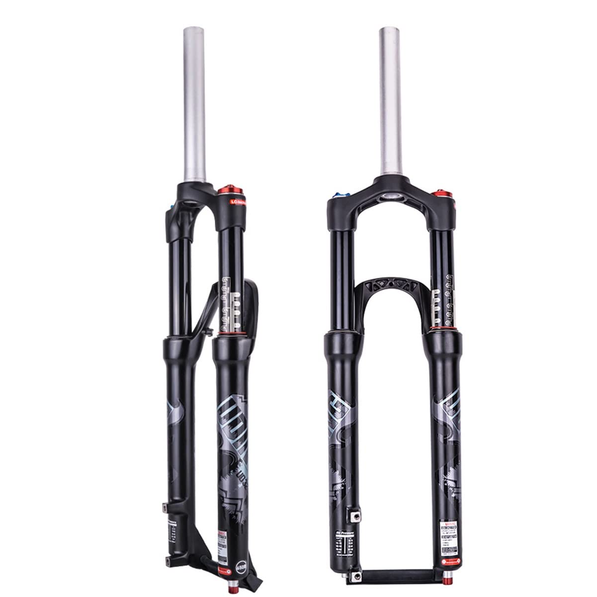 MTB-Gabel Fahrrad-Federgabel, 26/27,5 Zoll 28,6mm Gerade Rohr Mountainbike Gabel 9mm Federweg 120mm Air Vorderradgabel Manuelle Verriegelung Rebound Einstellen