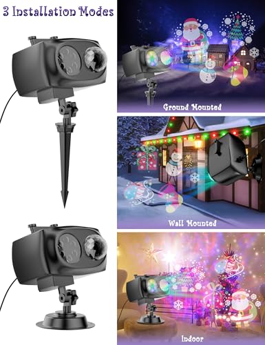 Coolwufan TH20 Halloween Christmas Projector Light Outdoor, 2 In 1 Led Waterproof Holiday Lights Projector thumb #4