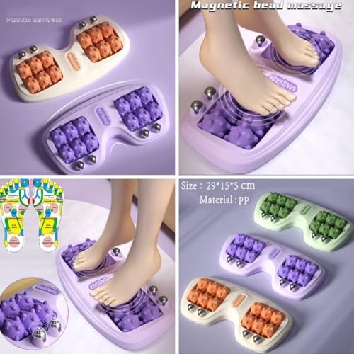Image of Portable Double Foot Massage Roller, Three Massage Techniques for Relieve Pain from Plantar Fasciitis, Tight Muscles & Sore Feet and Improved Circulation, Portable Reflexology Tool | Multicolor