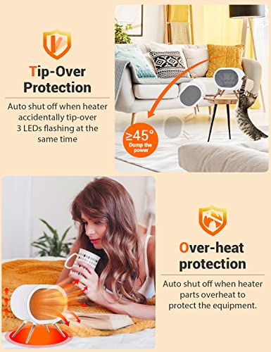 Babyexo Small Space Heater For Indoor Use, 1000W Ptc Fast Heating Ceramic Electric Room Heaters Fan Christmas Gifts For Family, Portable Energy Efficient Space Heater For Office Desk Bedroom - Black #TOP4