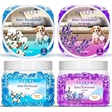 Xcleen Odor Eliminator Gel Beads 4 Pack 32OZ, Air Freshener with Baking Soda, Long Lasting Odor Absorber for Home Bathroom Car and Pet Odor, Fresh&Lavender Scent
