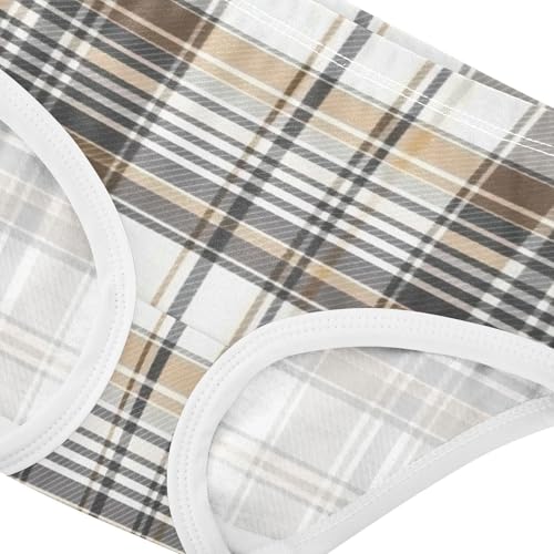 Girls' Training Panties Comfort Color for Kid Brown Tartan Plaid Material4