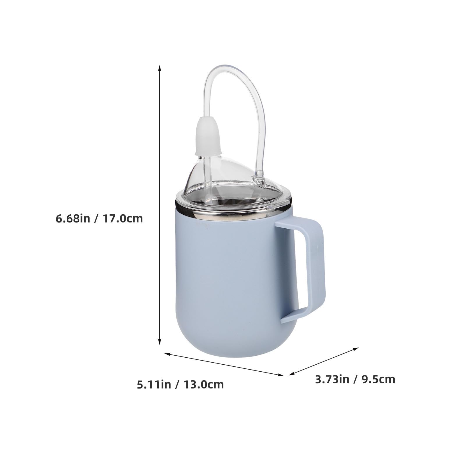 PLAFOPE Auslaufsicherer Trinklernbecher für Erwachsene 450ml aus Edelstahl mit Silikon Strohhalm und Anti Verschluck Design für Flüssige Nahrung und Trinkhilfe im Pflegealltag