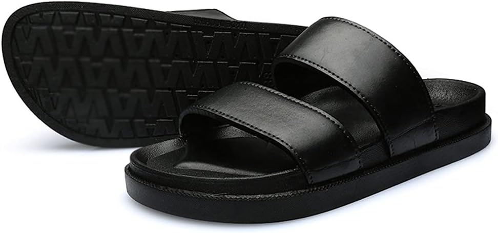 Men and Women Tide Slippers Sandals Men Non-slip Personality Beach Slippers Black Couple Drag Shoes Woman (Color : Black, Size : 37) (Black 44)