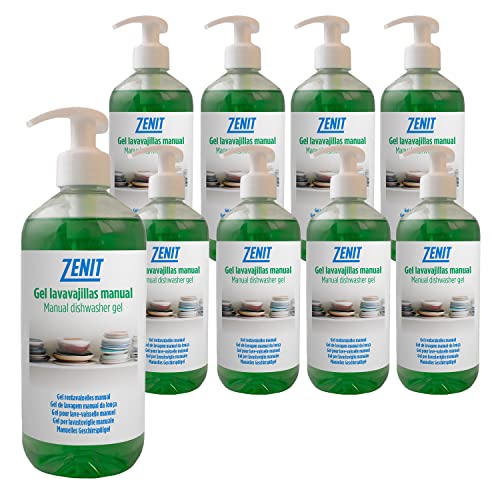9 x 500ml con dosificador Detergente lavavajillas a mano | Gel lavavajillas manual | Limpieza de la vajilla manual | Limpieza profesional y del hogar Cover