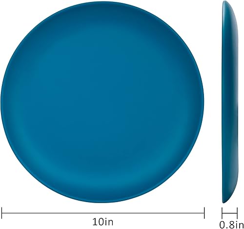 Miniatura 5 de TP Platos llanos de melamina de 10 pulgadas, juego de 6 platos irrompibles para servir en interiores y exteriores, servicio de cena irrompible para