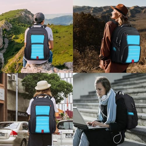 Image of ANTERK Extra Large Backpack, Travel Backpack, Sturdy TSA Water Resistant 17.3 Inch Carry on Backpacks, Anti Theft Business Computer Backpacks Gifts for Men Women, Lake Blue