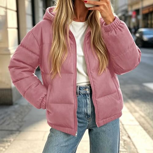 Cethrio Womens Packable Puffer Jacket Womens Puffer Jacket Full Zip Hooded Quilted Jackets Winter Outerwear Coats Fall Jackets for Women 2026 Chaqueta Para Mujer Soft Autumn Capsule Wardrobe - image 2