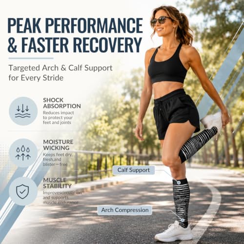 Image of Copper Compression Socks Women & Men Circulation(6 pairs) - Best for Running, Nursing, Hiking, Recovery & Flight Socks
