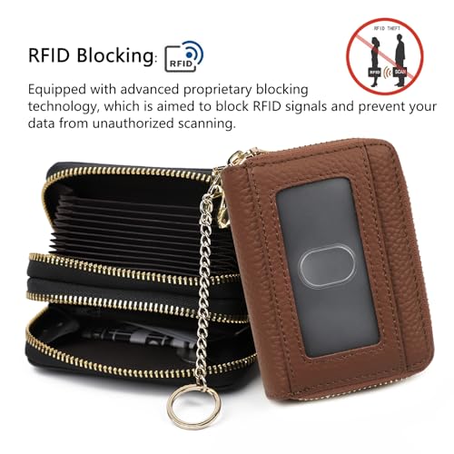 Image of imeetu Rfid Credit Card Holder,Genuine Leather Businese Card Case,Rfid Blocking Wallet for Women & Men